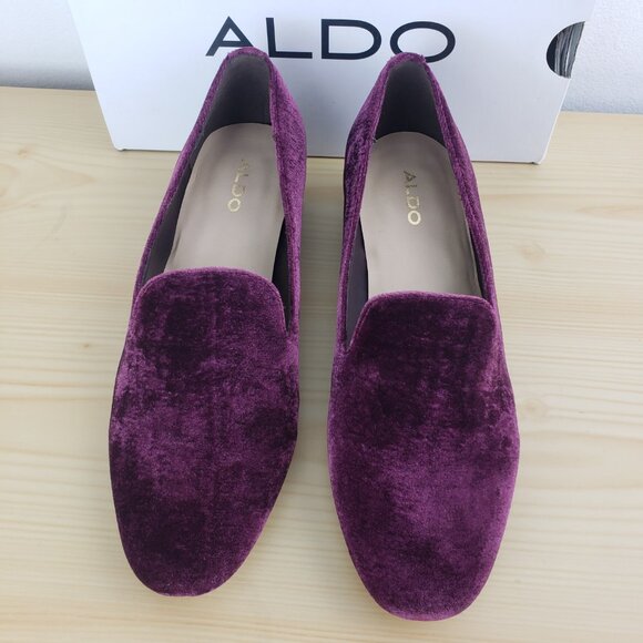 NEW ALDO CASUAL LOAFER Size 7, Women' Heels shoes, Burgundy color - Picture 3 of 13